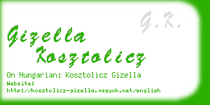 gizella kosztolicz business card